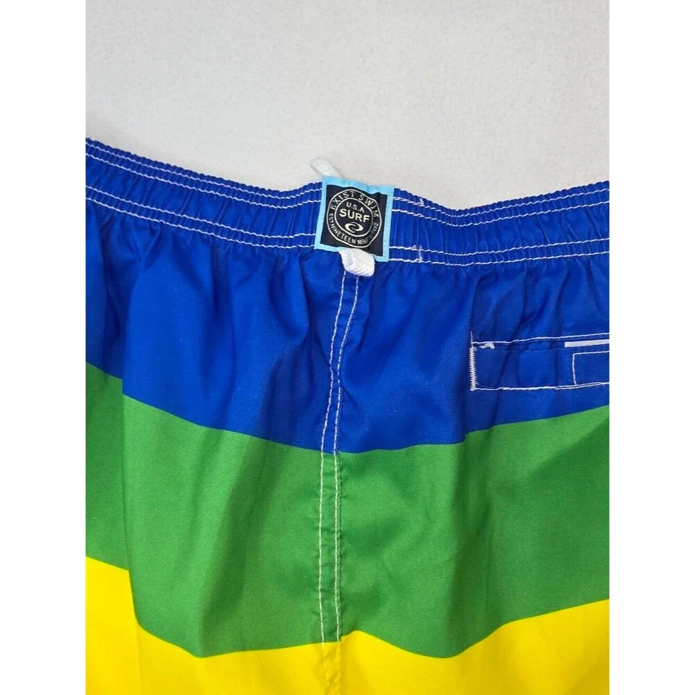 Exist Swim Men's Rainbow Striped Swim Trunks Size XL Pride Gay NWOT B-3872